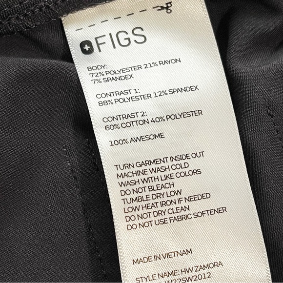 FIGS Zamora Jogger Scrub Pant High Waisted Dark Gray Red Lace Women’s Size XS - Picture 8 of 8